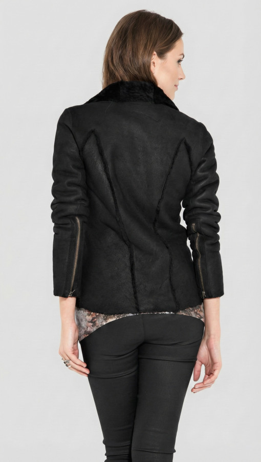 ALASKA by Vorteleather — Women’s Shearling Biker Jacket