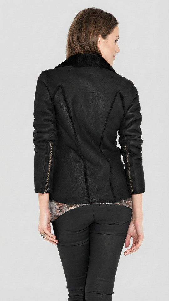 ALASKA by Vorteleather — Women’s Shearling Biker Jacket