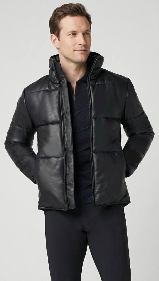 ATTILA by Vorteleather — Men's Leather Puffer Jacket