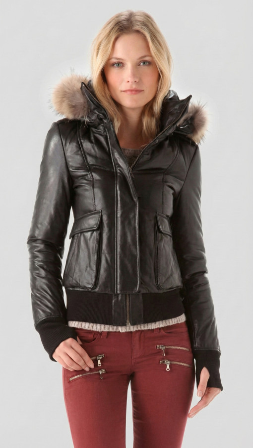 AURORA by Vorteleather — Women's Leather Jacket with Hood