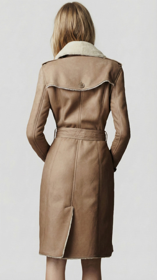 BARCELONA by Vorteleather — Women's Shearling Trench Coat