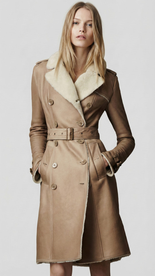 BARCELONA by Vorteleather — Women's Shearling Trench Coat