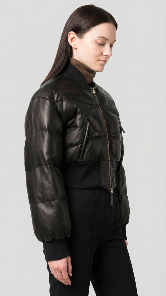 DENALI by Vorteleather — Women's Puffer Leather Jacket