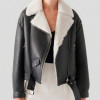 JUDY by Vorteleather — Women's Oversized Shearling Aviator Jacket