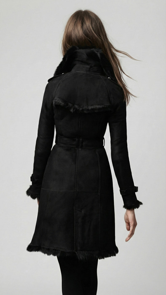 KATANA by Vorteleather — Women's Black Shearling Coat
