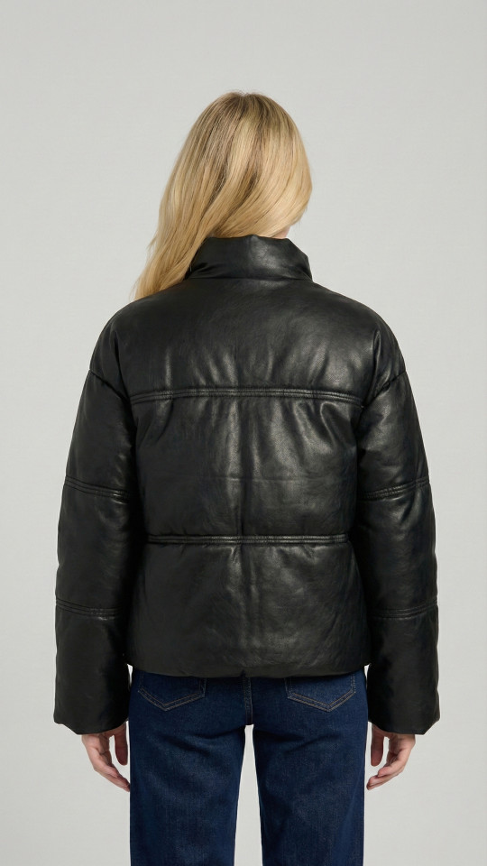 MARILYN by Vorteleather — Women's Leather Puffer Jacket