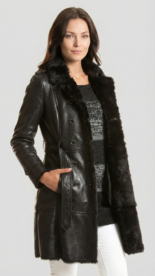 MONACO by Vorteleather — Women's Shearling Trench Coat