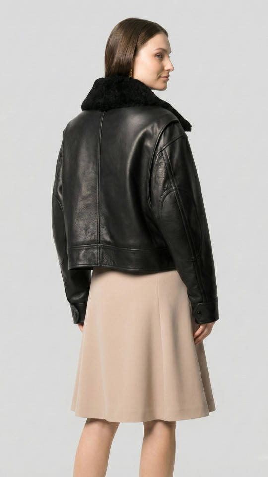 WALKIRIA by Vorteleather — Women's Leather Aviator Jacket
