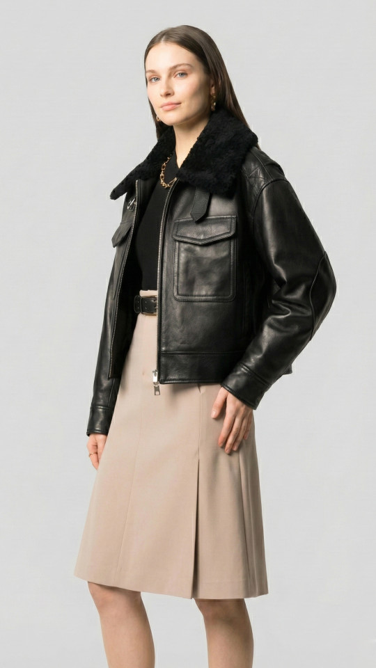 WALKIRIA by Vorteleather — Women's Leather Aviator Jacket