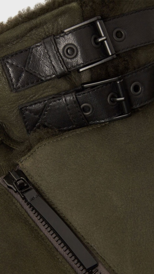 POLARIS by Vorteleather — Men's Shearling Biker Jacket